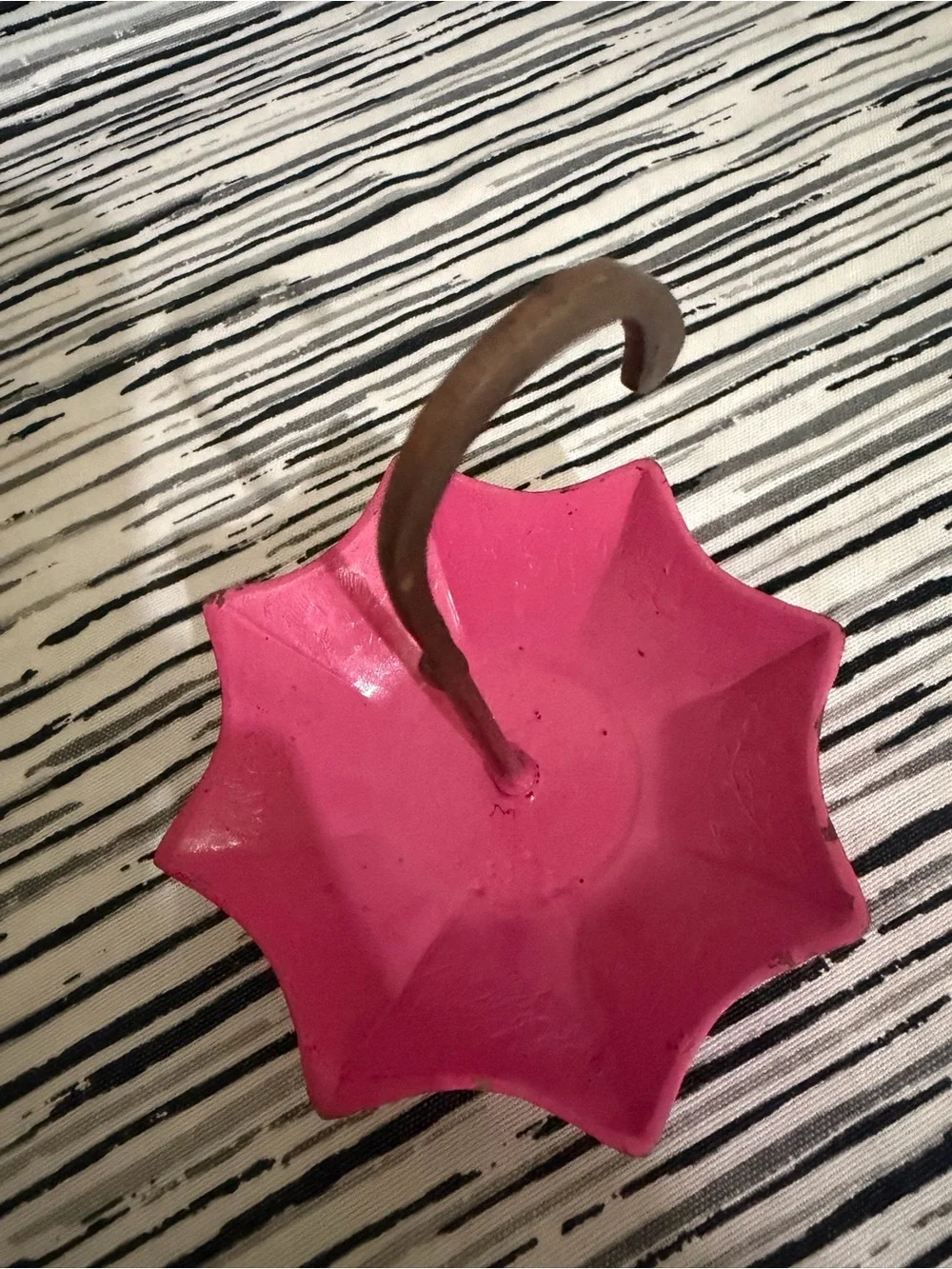 Vintage Brass & Pink Umbrella Trinket Dish